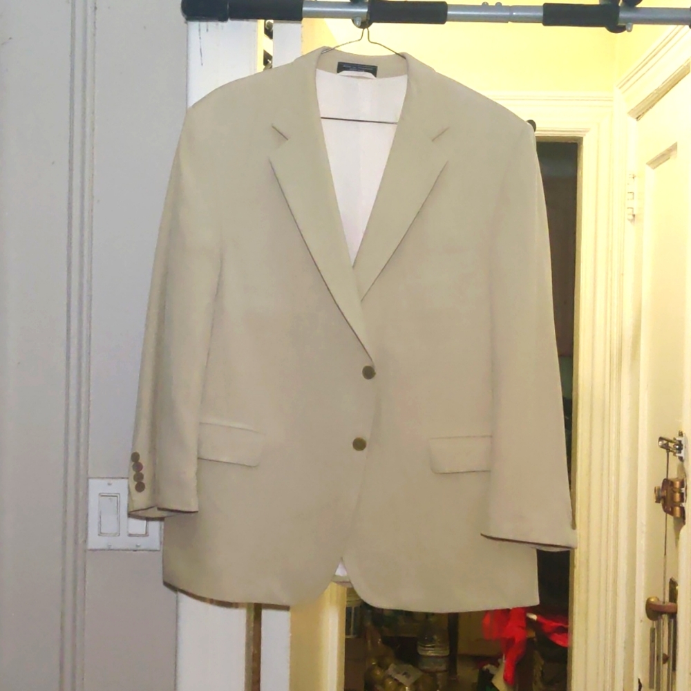 BILL BLASS 100% SILK CREAM MENS BLAZER-SIZE 36R
